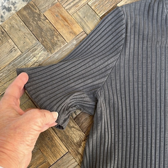 Eileen Fisher Petite Ribbed Knit SS Sweater Top Tee - Picture 4 of 7